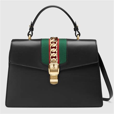 gucci sylvie medium top handle bag|gucci sylvie leather shoulder bag.